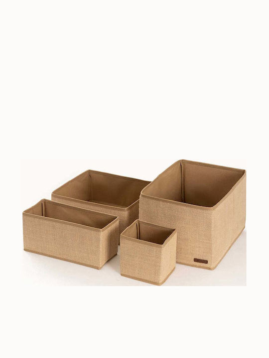 SteweHome Set of Brown Wicker Decorative Baskets 35x50cm 4 Pieces
