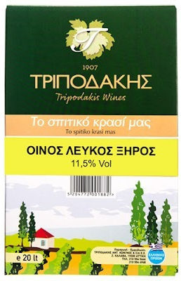 Tripodakis White Dry Wine in Bag 20000ml
