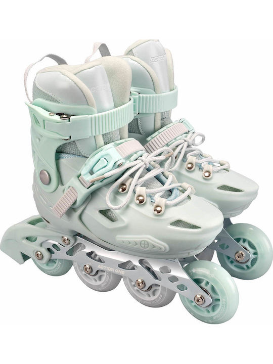 Action One Pastell Mintgrüne Einstellbare Inline Skates Größe S 28-31
