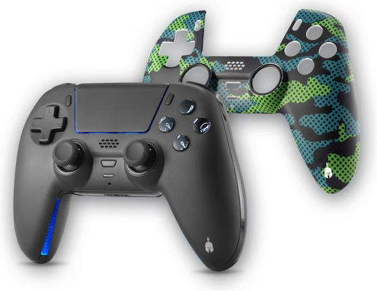 Spartan Gear Sarissa Wireless Gamepad for PC / PS4 / PS5 / Switch Black + One Extra Faceplate