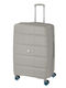 Dielle Large Hard Grey Travel Suitcase Height 77cm
