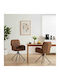 Dining Armchairs With Genuine Brown Leather 2 Pieces 54x55x86cm
