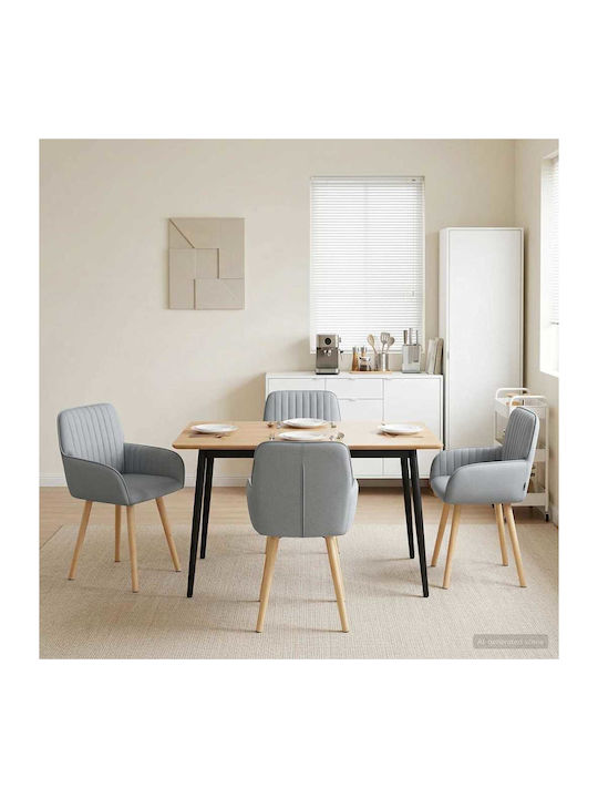 Fotolii Sala De Mese Cu Material Textil Gri 4 B...