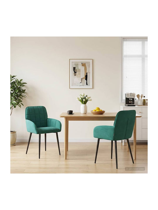 Velvet Turquoise Dining Armchairs 2 Pieces 57x50x85 cm