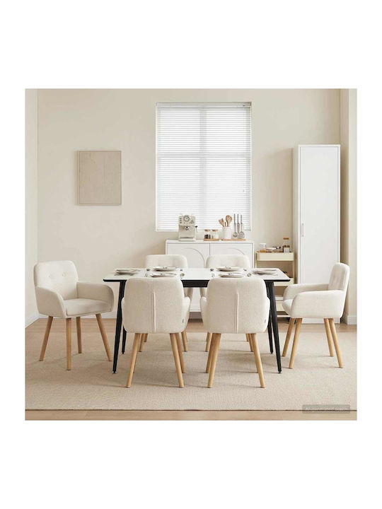 Beige Dining Armchairs 6 pcs 59x57x85 cm
