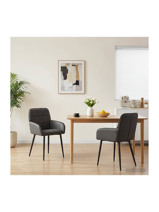 Dining Armchairs With Artificial Leather Upholstery Black 2 Pieces 57x50x85cm