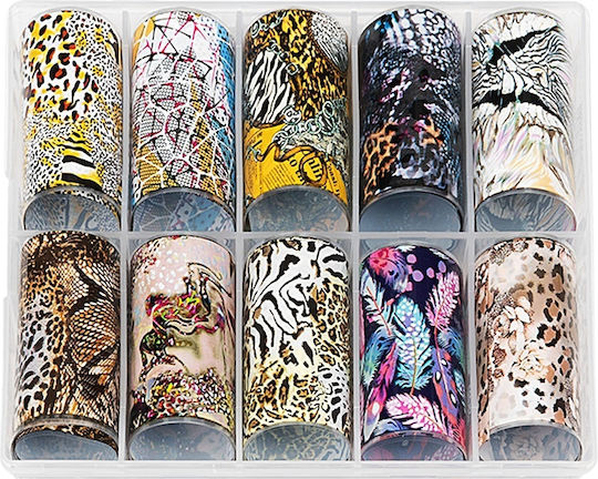 Luxorise Nail Art Transfer Foil Set #41 Animal Print 10 Pcs