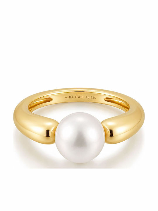 Ania Haie Women's Ring with Pearls Made of Gold Plated Silver