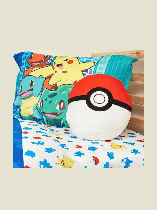 Pokemon Παιδικό Διακοσμητικό Μαξιλάρι Κόκκινο 30x25εκ.