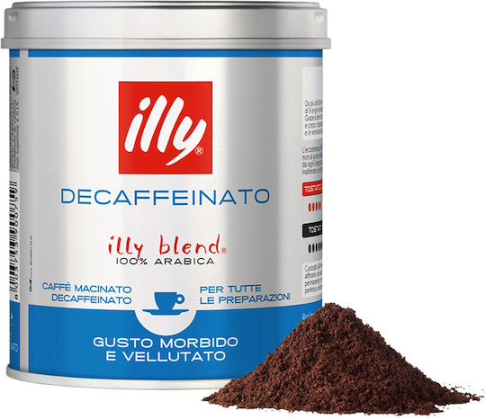 Illy Cafea Espresso Decafeinizat Arabica Decaffeinato Măcinat 125gr
