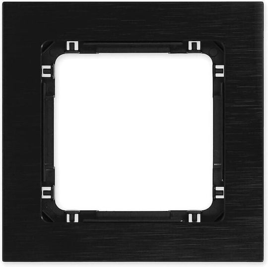 Deco Cadru Universal Rama Unică Aluminiu Periat Culoare Neagră Inferior Negru 12-12-dra-1