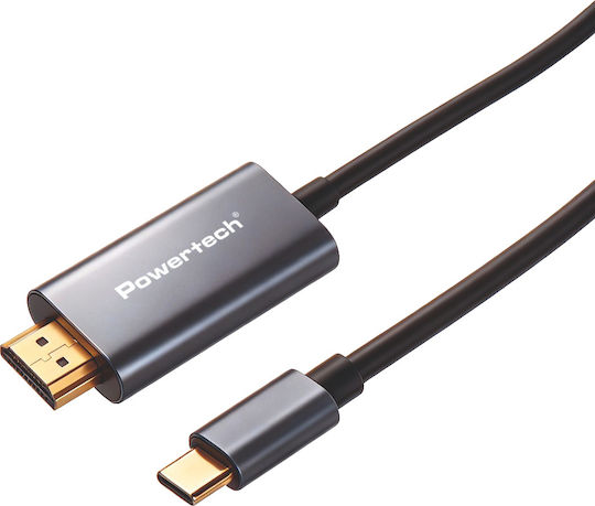 Powertech USB-C мъжки - HDMI мъжки Черен 1m PTR-0209