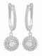 Jools Men's Silver Hoop Earrings Gold Plated with Stones
