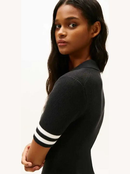 Summer Mini T-Shirt Knitted Black Dress