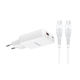 Veger GaN Charger with USB-A Port and USB-C Port and USB-C - USB-C Cable 65W Power Delivery / Quick Charge 3.0 White (TR122)