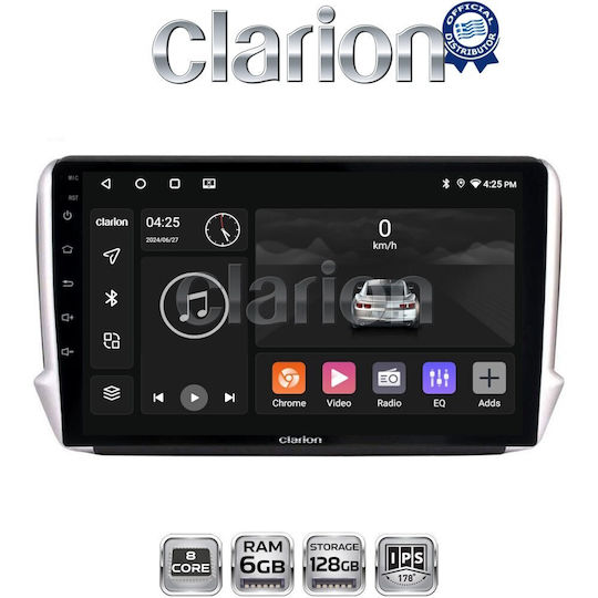 Clarion Gl53374 OEM Multimedia Car Audio System Screen Peugeot 208-2008 2012> CarPlay Android Auto BT GPS Wi-Fi GPRS Electriclife