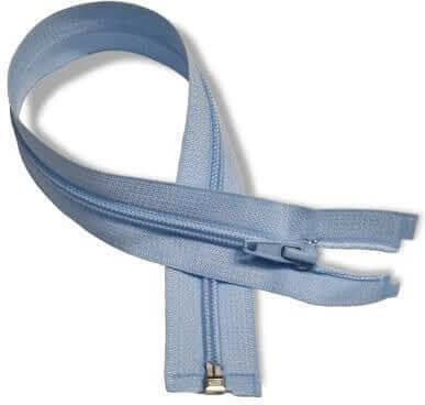 Zipper Spiral No 5 Plastic Dividable 40cm Light Blue 542