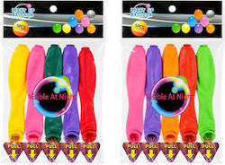 5 Baloane 21 cm Cu Suport Cu LED (Culori Diverse)