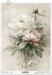 Decoupage Reispapier Itd 21x29cm Pfingstrosen R...