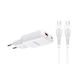 Veger GaN Charger with USB-A Port and USB-C Port and USB-C - USB-C Cable 45W Power Delivery / Quick Charge 3.0 White (TR121)