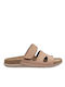 Leather Women's Flat Sandals Pink