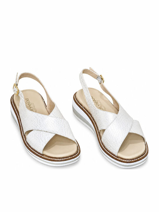 Donna Soft Leather Women's Flat Sandals Beige