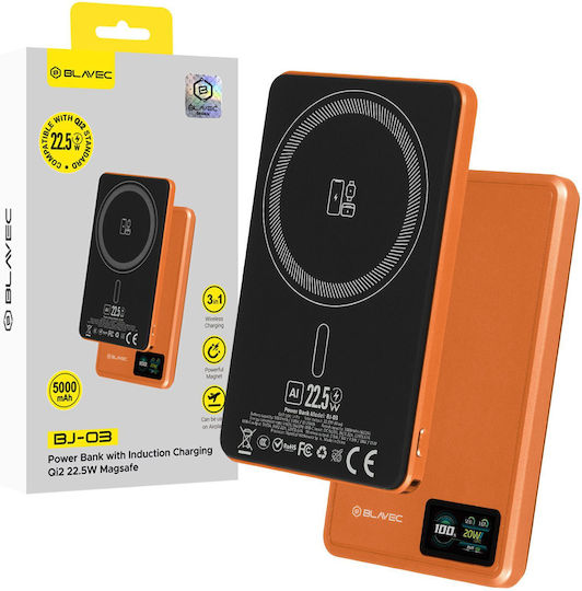 Blavec BJ-03 Slim MagSafe Power Bank 5000mAh 22.5W Orange