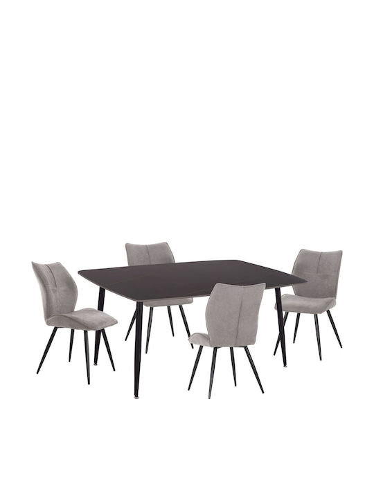 Set de sufragerie Gaff cu 4 scaune 160x80cm