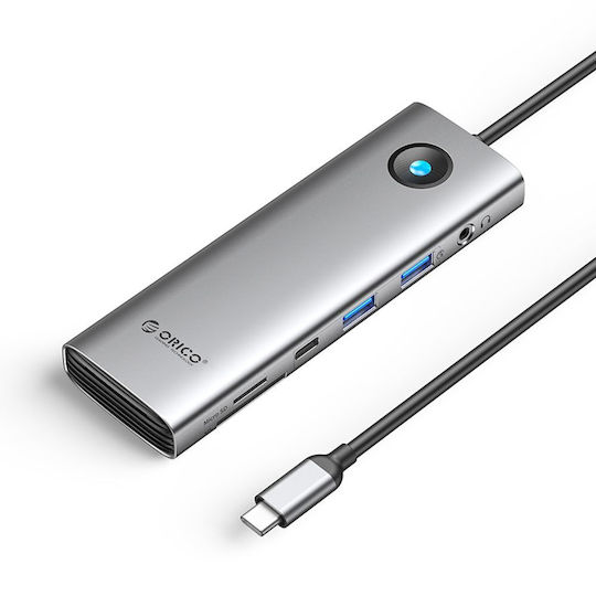 Orico PW11 9in1 USB-C Docking Station με HDMI 4K PD Ethernet Γκρι