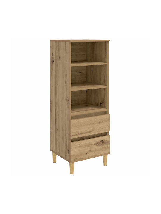 Wall Living Room Display Cabinet Made of Particle Board with Windowed Oak 40x36x110cm