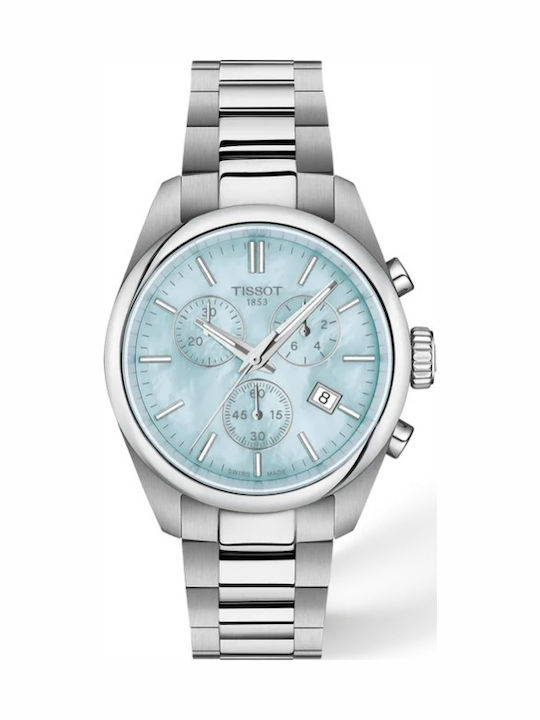 Tissot Pr 100 Womens Watch 36mm Battery With Silver Steel Bracelet