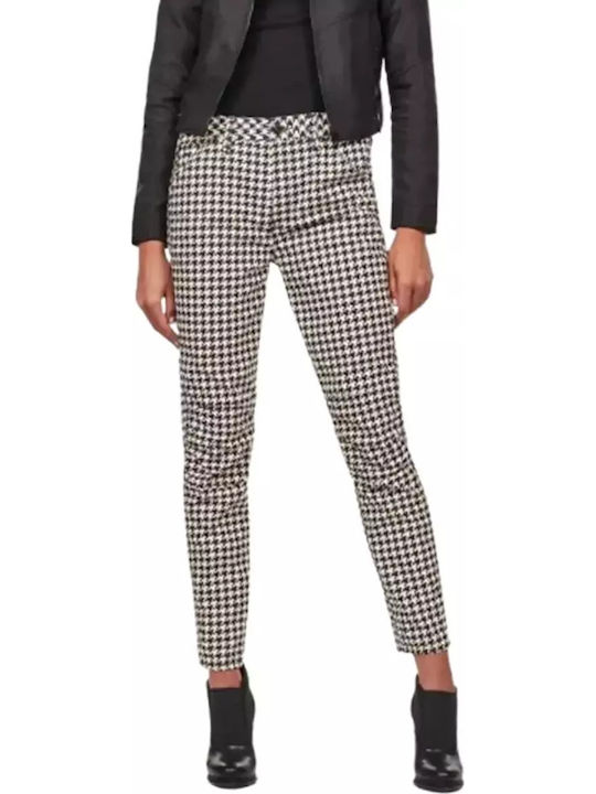 Дамски Текстилен Панталон в Boyfriend Кройка Black, White, Pink