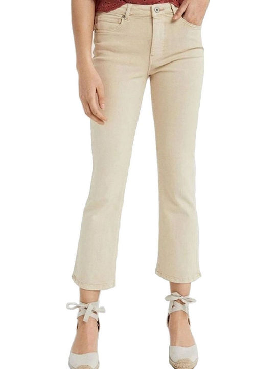 Springfield Damen Stoff Capri Hosen Ausgestellt Beigefarben Springfield Damen Stoff Capri Hosen Ausgestellt Beigefarben