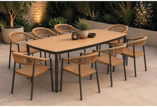 Garten- und Outdoor-Möbelsets Tischesatz Denver 8 Stück Anthrazit E6760,2S1