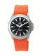 Q&Q Herrenuhr Mit Batterie Und Orange Gummi Armband