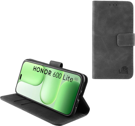 Lime Book Synthetisches Leder / Silikon Graue (Honor 600 Lite)