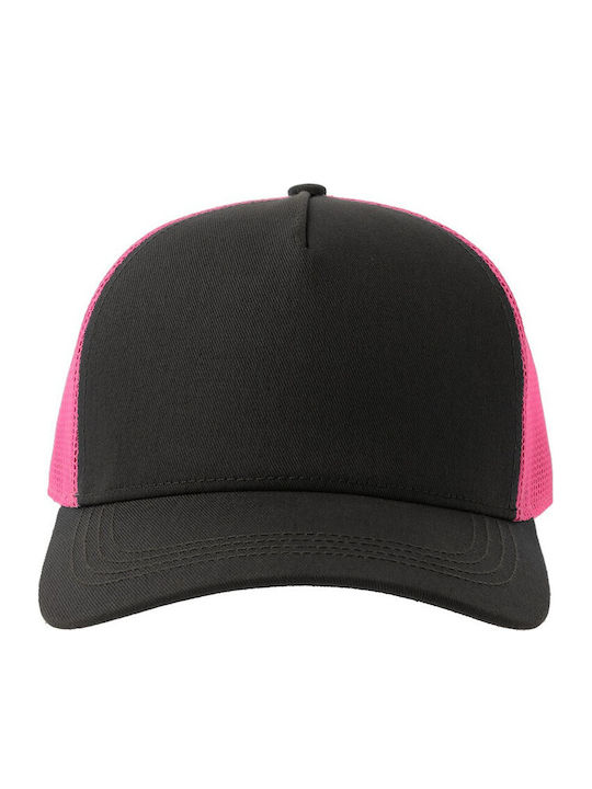 Atlantis S-rapper Cotton Five-Panel Hat Trucker Mesh Organic & Recycled Cotton Fuchsia Black