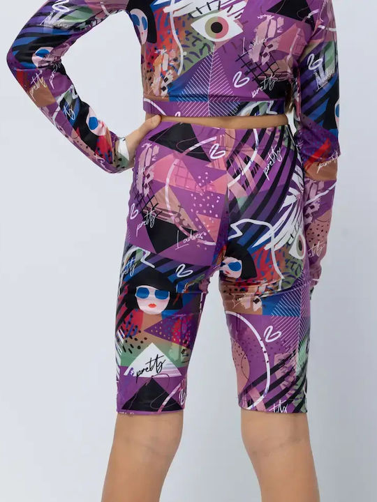 Kids Cycling Short Leggings Violet Seen