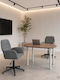 Swivel Visitor Chair with Arms in Black Colour 54x55x90cm 2 Pieces