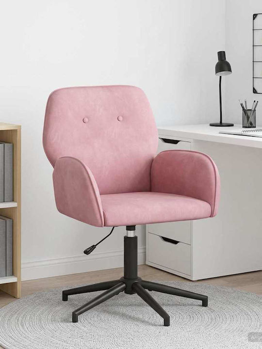 Drehbarer Besucherstuhl mit Armlehnen in Rosa Farbe 54x55x90cm
