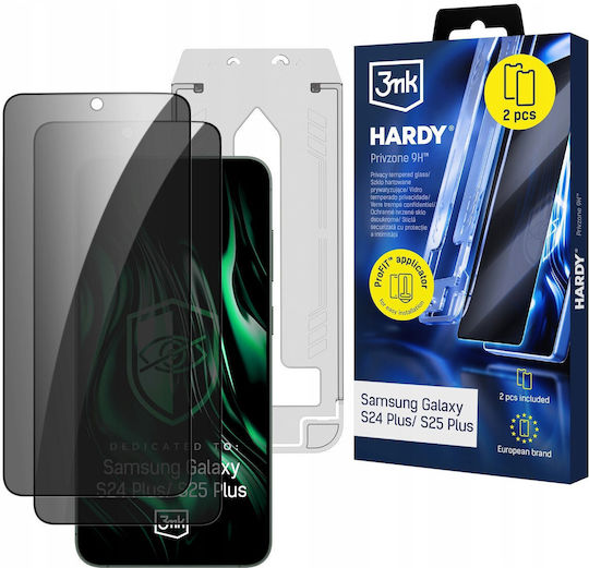 3mk Pachet 2 Folii Protectie Telefoane Tempered Glass Galaxy S25 Plus S24 Plus Privacy Transparent Negru