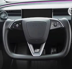 Yoke Heated Steering Wheel Model 3 Highland White