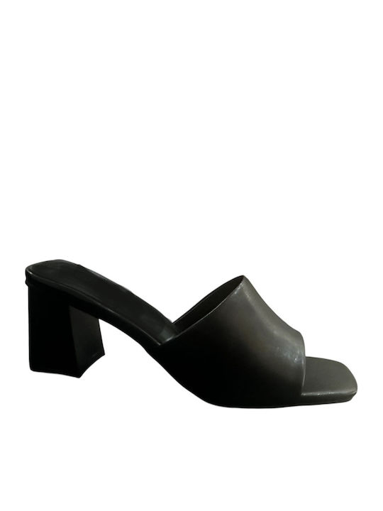 Mules With Chunky High Heel In Black Colour