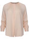 Long Sleeve Women's Silky Shirt Pink
