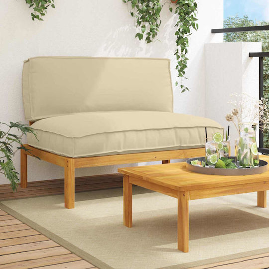 Scaun De Exterior Din Lemn Bej Cu Pernă 120x92x69cm