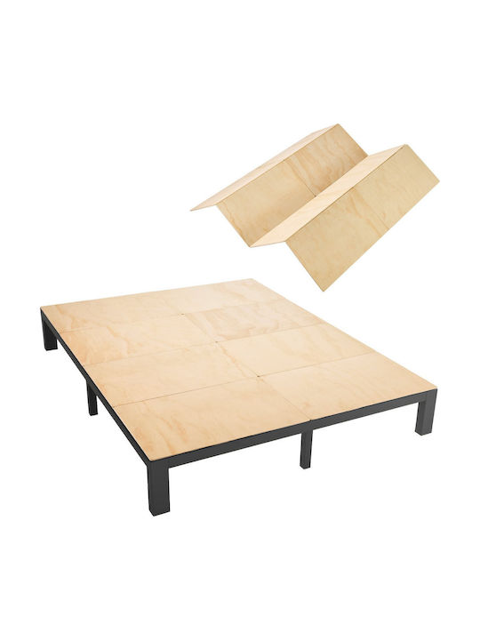 Kids Bed Bunk Semi Double with Sliding Bed Beige for Mattress 195x178cm Kids Bed Bunk Semi Double with Sliding Bed Beige for Mattress 195x178cm