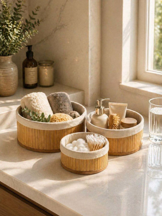 SteweHome Bamboo Brown Storage Basket 55x35cm 3 Pieces