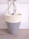 SteweHome Fabric Storage Basket with Lid Grey 30x20cm