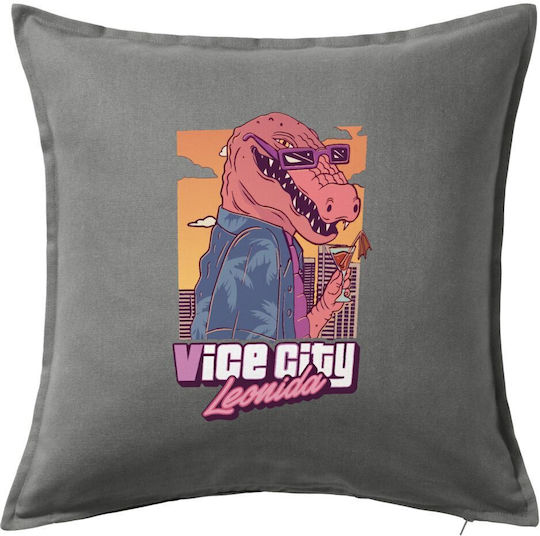 Koupakoupa Sofa Cushion Vice City Leonida 100% Cotton Grey 50x50cm