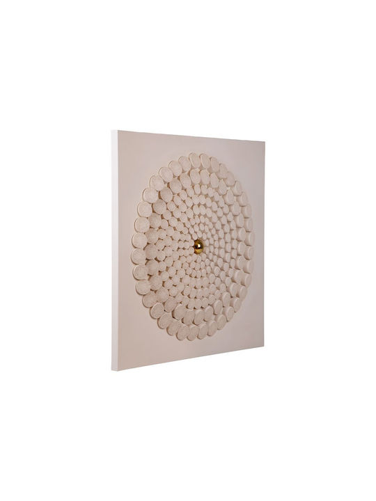 Estheti 812-20123 Canvas Painting Circle Gold Bead Ecru 90x3.5x90cm